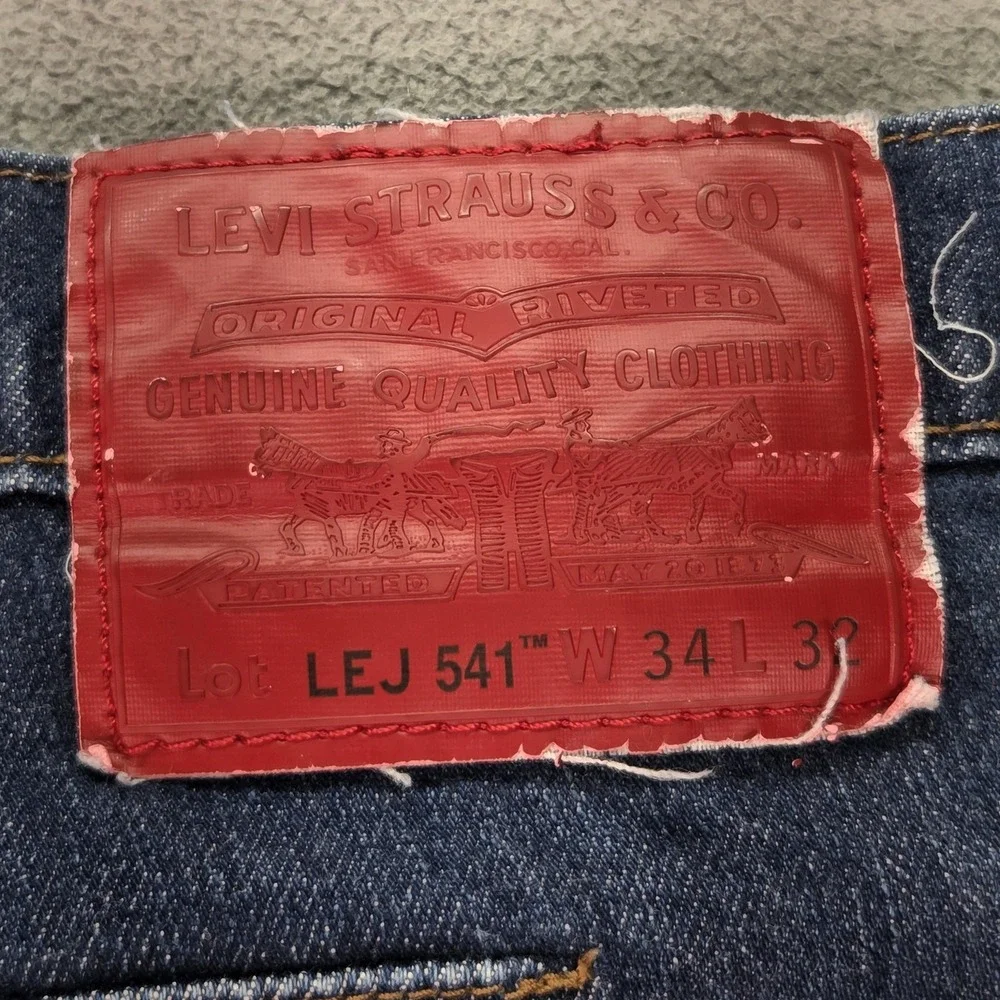 Levis Engineered Jeans Mens LEJ 541 Dark Wash‎ Blue Athletic Tapered Fits 34x25